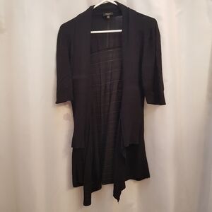 Cupio women's size XL black waterfall front sweater fits small,